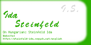 ida steinfeld business card